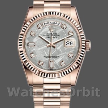 Unisex's Rolex Day-Date 36mm Unisex-118235-Everose Gold-Meteorite Diamond Dial Meteorite