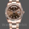 Unisexs Rolex Day-Date 36mm Unisex-118235-Fluted Bezel-Chocolate Dial Chocolate Replica Image