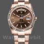 Unisex's Rolex Day-Date 36mm Unisex-118235-Fluted Bezel-Chocolate Dial Chocolate
