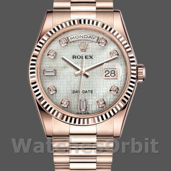 Unisexs Rolex Day-Date 36mm Unisex-118235-Mother of Pearl Dial MOP Replica Image