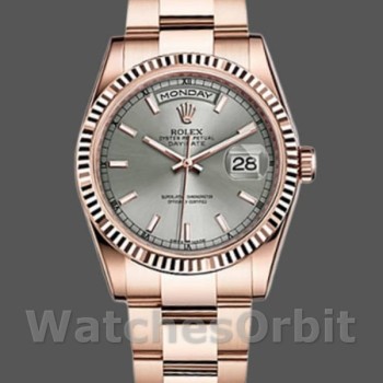 Unisex's Rolex Day-Date 36mm Unisex-118235-Rhodium Grey Dial Rhodium Grey