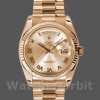 Unisexs Rolex Day-Date 36mm Unisex-118235-Rose Champagne-Roman Dial Champagne Replica Image