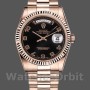Unisex's Rolex Day-Date 36mm Unisex-118235-Rose Gold-Black Arabic Dial Black