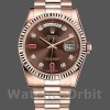 Unisexs Rolex Day-Date 36mm Unisex-118235-Rose Gold-Chocolate Brown Dial Chocolate Replica Image