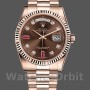 Unisex's Rolex Day-Date 36mm Unisex-118235-Rose Gold-Chocolate Brown Dial Chocolate