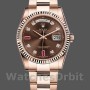Unisex's Rolex Day-Date 36mm Unisex-118235-Rose Gold-Chocolate Diamond Dial Chocolate