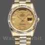 Unisex's Rolex Day-Date 36mm Unisex-118238-Arabic Numeral Wave-Champagne Dial-Yellow Gold Champagne