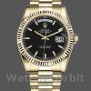 Unisexs Rolex Day-Date 36mm Mens-118238-Black Dial-Stainless Steel Black Replica Image