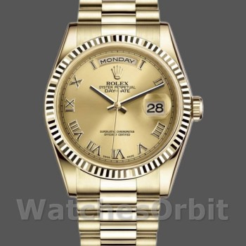 Unisex's Rolex Day-Date 36mm Unisex-118238-Champagne Dial Champagne