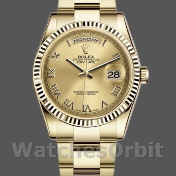 Unisex's Rolex Day-Date 36mm Unisex-118238-Champagne Dial-Yellow Gold Champagne