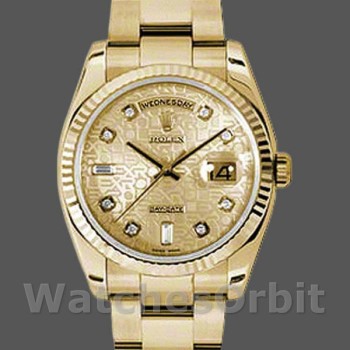 Unisex's Rolex Day-Date 36mm Unisex-118238-Champagne Jubilee-Diamond Dial Champagne