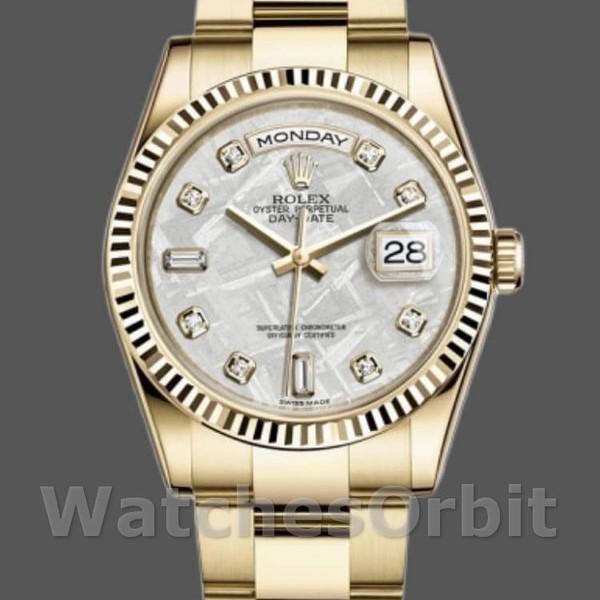 Unisexs Rolex Day-Date 36mm Unisex-118238-Diamond-Meteorite Dial Meteorite<br /> Replica Image