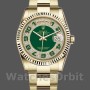 Unisex's Rolex Day-Date 36mm Unisex-118238-Green Diamond Pave Dial Green
