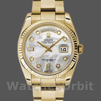 Unisex's Rolex Day-Date 36mm Unisex-118238-MOP-White Dial MOP