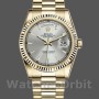 Unisex's Rolex Day-Date 36mm Unisex-118238-Silver Dial-Fluted Bezel Silver