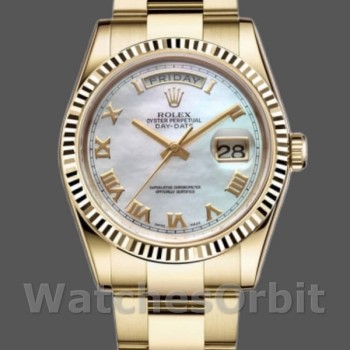 Unisex's Rolex Day-Date 36mm Unisex-118238-White MOP-Roman Dial MOP