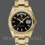 Men's Rolex Day-Date 36mm Men's-118238-Yellow Gold-Black Dial-Stainless Steel Black