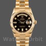Men's Rolex Day-Date 36mm Men's-118238-Yellow Gold-Black Diamond Dial Black