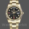 Mens Rolex Day-Date 36mm Mens-118238-Yellow Gold-Black Diamond Dial-Fluted Bezel Black Replica Image