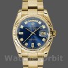 Unisexs Rolex Day-Date 36mm Unisex-118238-Yellow Gold-Blue Diamond Dial Blue Replica Image