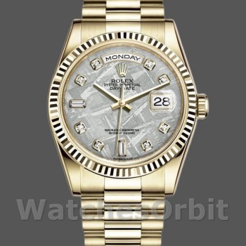 Unisex's Rolex Day-Date 36mm Unisex-118238-Yellow Gold-Diamond Meteorite Dial Meteorite<br />