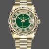 Unisexs Rolex Day-Date 36mm Unisex-118238-Yellow Gold-Green Diamond Pave Dial Green Replica Image