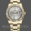 Unisexs Rolex Day-Date 36mm Unisex-118238-Yellow Gold-Silver Dial-Fluted Bezel Silver Replica Image