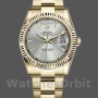 Unisex's Rolex Day-Date 36mm Unisex-118238-Yellow Gold-Silver Dial-Fluted Bezel Silver