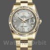 Unisexs Rolex Day-Date 36mm Unisex-118238-Yellow Gold-Silver Diamond Dial Silver Replica Image