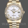 Unisexs Rolex Day-Date 36mm Unisex-118238-Yellow Gold-White Dial-Fluted Bezel White<br /> Replica Image
