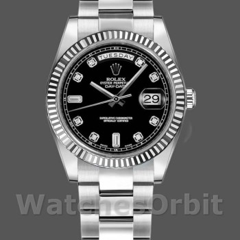 Unisex's Rolex Day-Date 36mm Unisex-118239-Black Diamonds Dial Black<br />