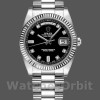 Unisexs Rolex Day-Date 36mm Unisex-118239-Black Diamonds Dial-Fluted Bezel Black Replica Image