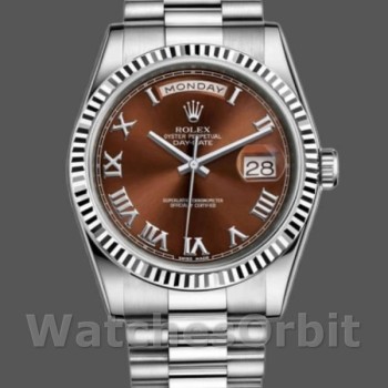 Unisex's Rolex Day-Date 36mm Unisex-118239-Chocolate Brown Dial Brown