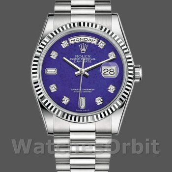 Unisex's Rolex Day-Date 36mm Unisex-118239-Diamond-Lapis Lazuli Blue Dial Blue