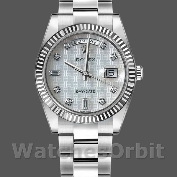 Unisexs Rolex Day-Date 36mm Unisex-118239-Mother of Pearl-White Dial MOP Replica Image