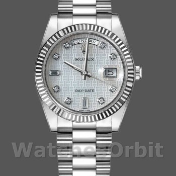 Unisex's Rolex Day-Date 36mm Unisex-118239-MOP-White Dial-Fluted Bezel MOP