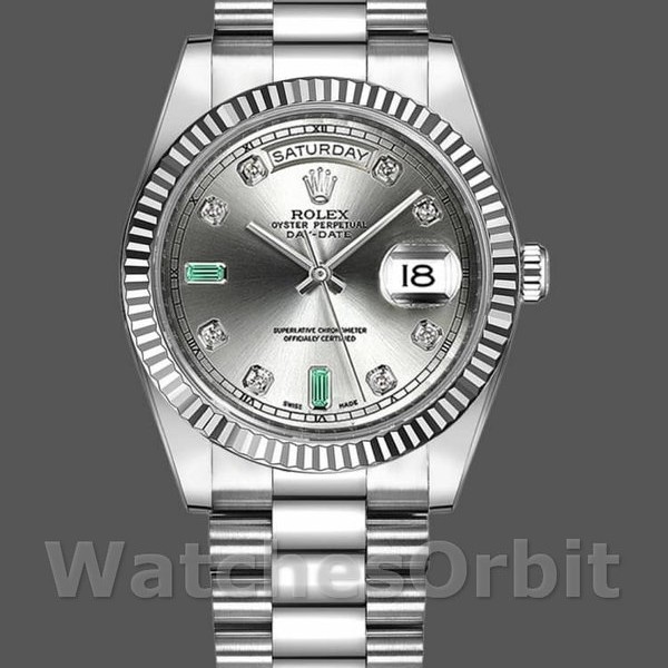 Unisexs Rolex Day-Date 36mm Unisex-118239-Rhodium Grey Dial Rhodium<br /> Replica Image