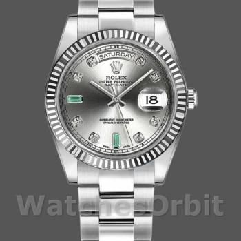 Unisex's Rolex Day-Date 36mm Unisex-118239-Rhodium Grey Dial-White Gold Rhodium<br />