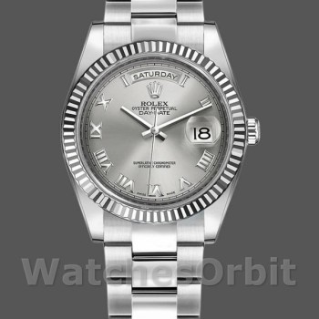Unisex's Rolex Day-Date 36mm Unisex-118239-Rhodium Roman Dial Rhodium