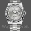 Unisexs Rolex Day-Date 36mm Unisex-118239-Rhodium Roman Dial-White Gold Rhodium Replica Image