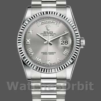 Unisex's Rolex Day-Date 36mm Unisex-118239-Rhodium Roman Dial-White Gold Rhodium