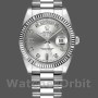 Unisex's Rolex Day-Date 36mm Unisex-118239-Silver Diamond Dial Silver