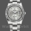 Unisexs Rolex Day-Date 36mm Unisex-118239-Silver Diamond Dial-Fluted Bezel Silver Replica Image