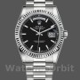 Unisex's Rolex Day-Date 36mm Unisex-118239-White Gold-Black Dial-Fluted Bezel Black
