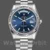 Unisexs Rolex Day-Date 36mm Unisex-118239-White Gold-Blue Dial Blue Replica Image