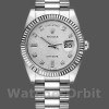 Unisexs Rolex Day-Date 36mm Unisex-118239-White Gold-Jubilee-Silver Dial Silver Replica Image