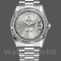 Unisex's Rolex Day-Date 36mm Unisex-118239-White Gold-Silver Dial-Fluted Bezel Silver