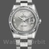 Unisexs Rolex Day-Date 36mm Unisex-118239-White Gold-Silver Roman Numeral Dial Silver Replica Image