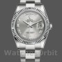 Unisex's Rolex Day-Date 36mm Unisex-118239-White Gold-Silver Roman Numeral Dial Silver