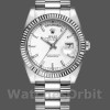 Unisexs Rolex Day-Date 36mm Unisex-118239-White Gold-White Dial-Fluted Bezel White Replica Image
